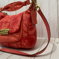 Salmon Red Hibiscus purse