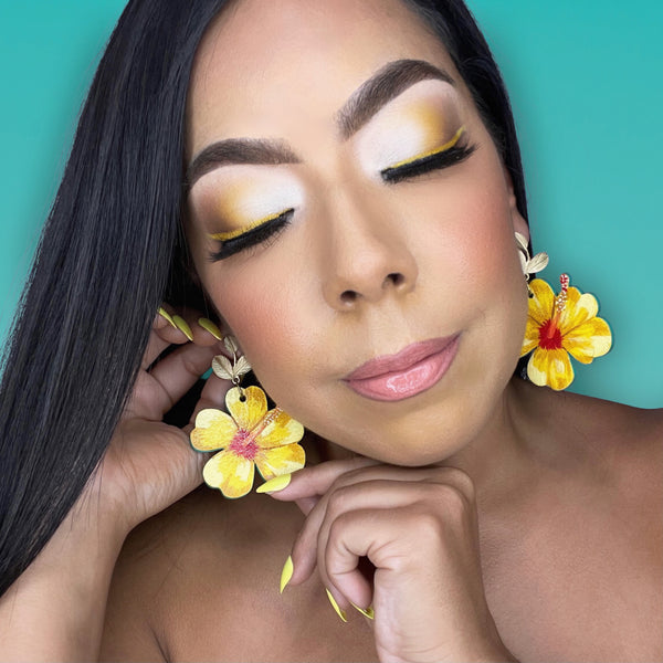Yellow Hibiscus Earrings