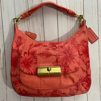 Salmon Red Hibiscus purse