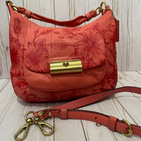 Salmon Red Hibiscus purse